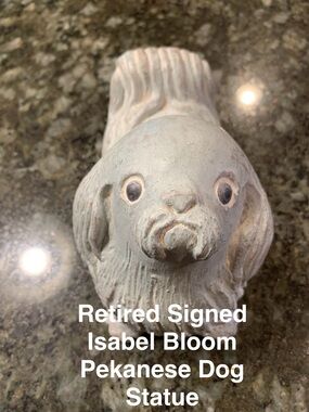 Collectible Isabel Bloom Pekingese Dog Statue - Retired and Signed
